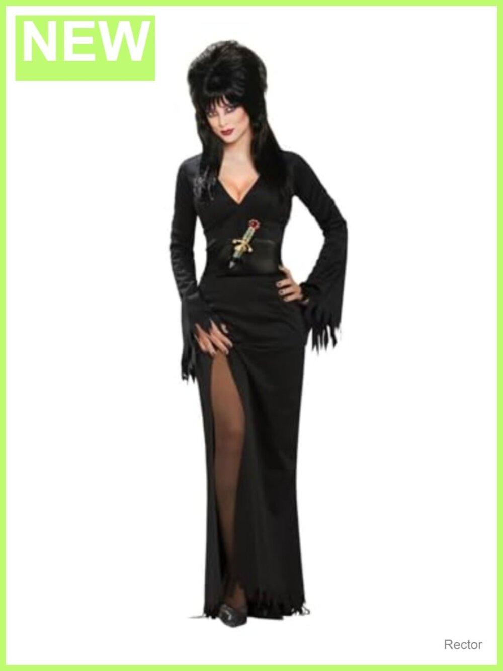 Elvira Adult Women's Costume Dress with Belt & Dagger